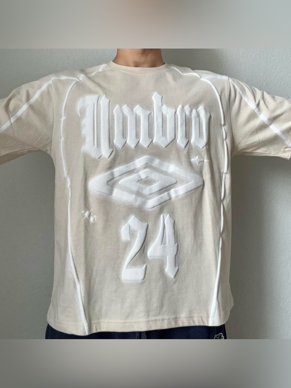 Umbro 24 Logo Exclusive Graphics Cream Boxy Tee Shirt